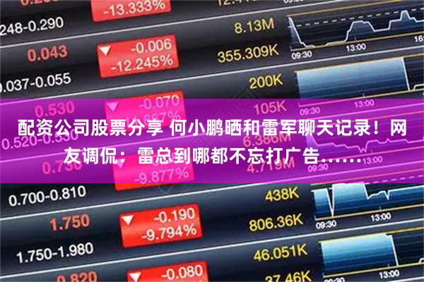 配资公司股票分享 何小鹏晒和雷军聊天记录！网友调侃：雷总到哪都不忘打广告……